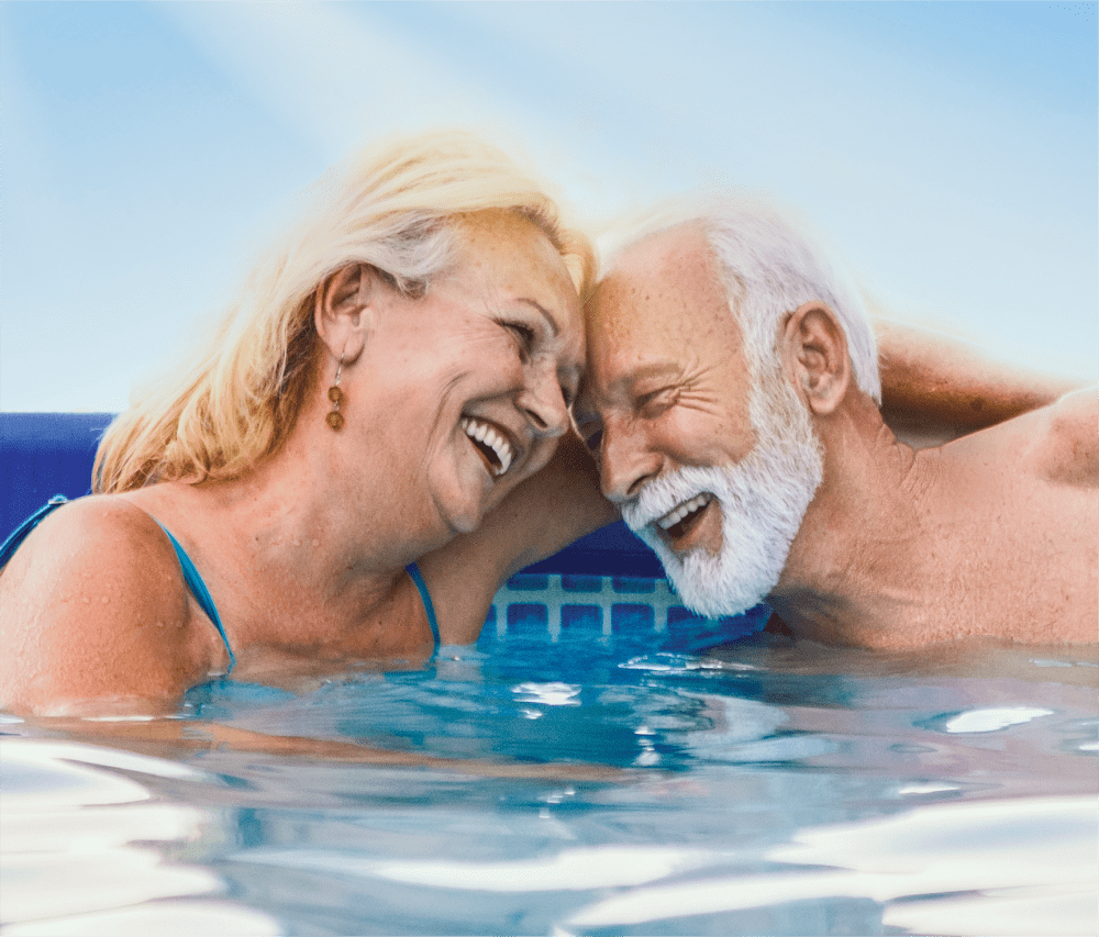 couple in pool